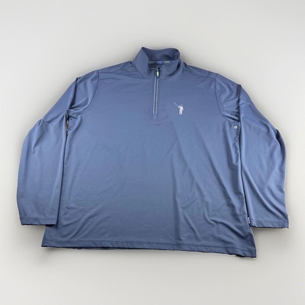 William Murray 1/4 Zip Pullover Mens XXL Blue Golf Polo Long Sleeve Performance